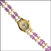 Voilet Crystal Combination Pearl Watch - RG- T4879 - Click here to View more details about this Product
